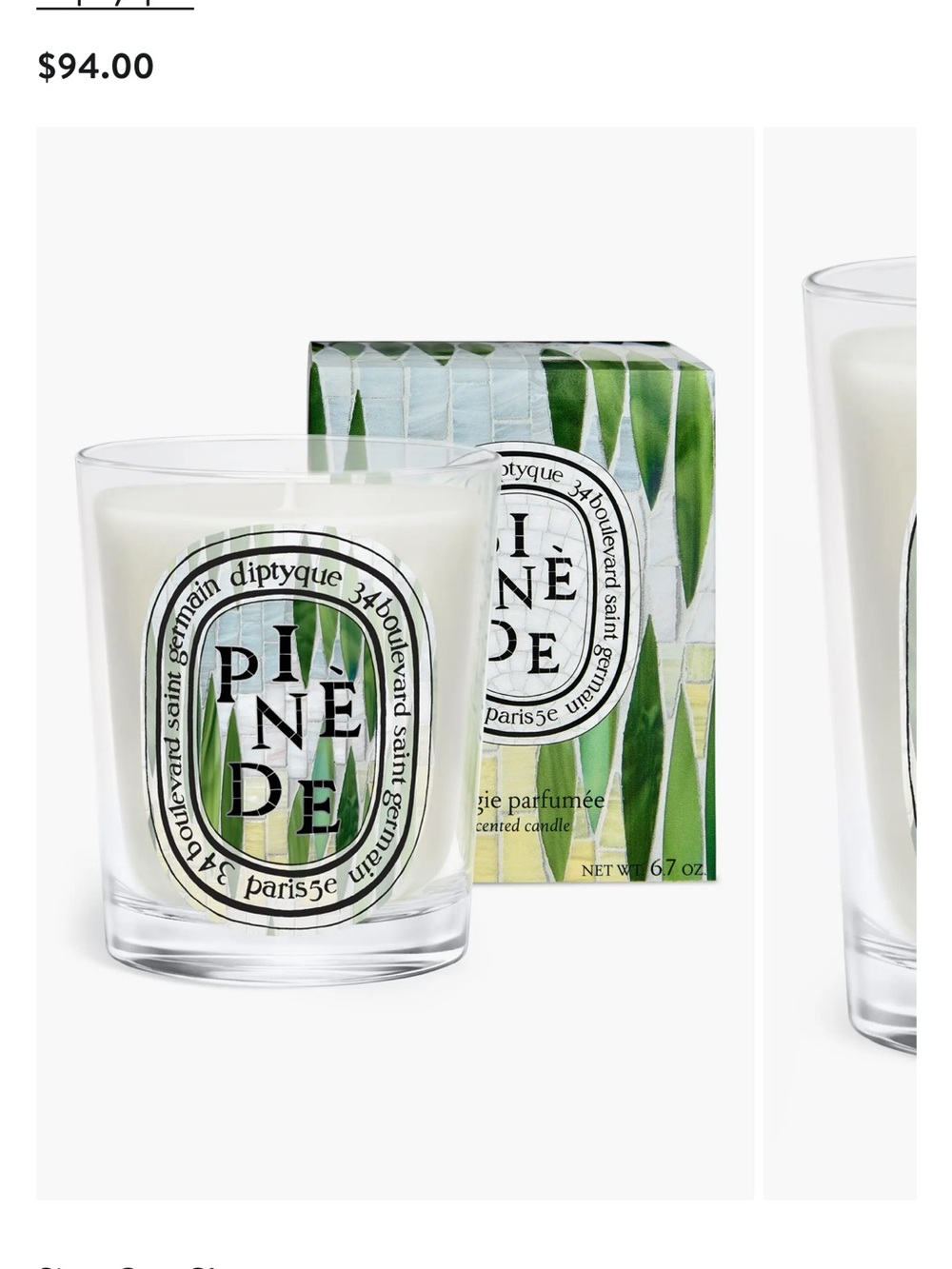 NWT Diptyque Pinède (Pine Grove) Classic 6.7 oz Candle — White with Green Label - Picture 3 of 3